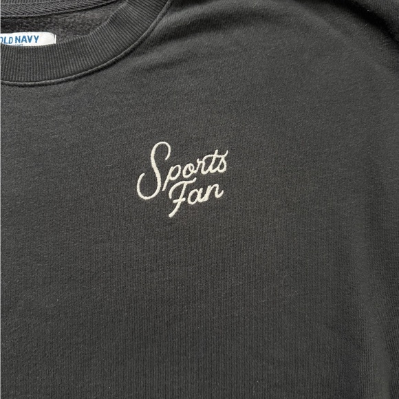 Old Navy Women’s Oversized "Sports Fan" Embroidered Crewneck - Navy - Size Small - Picture 3 of 4